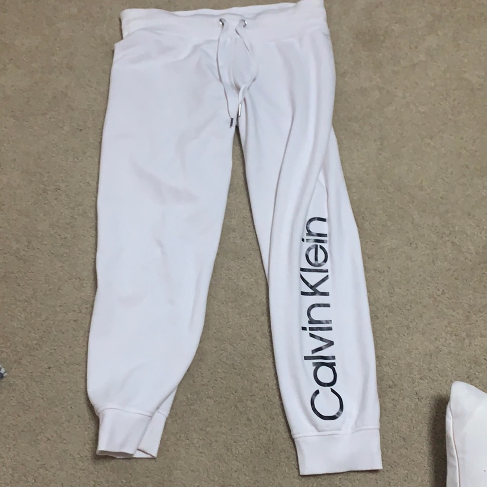 White Calvin Klein joggers